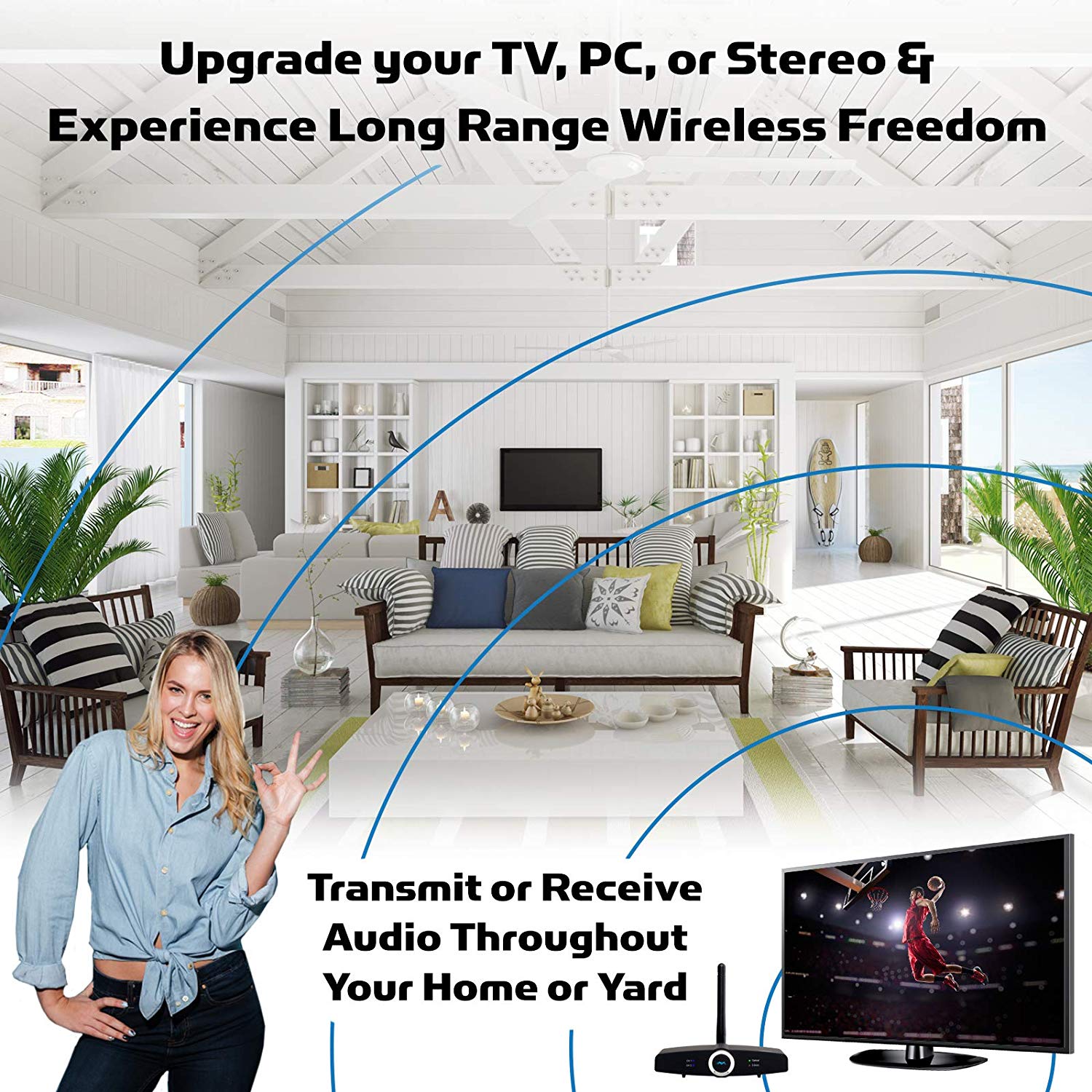 Miccus Home RTX 2.0 - Long Range Bluetooth Extender, Transmitter or Receiver ...
